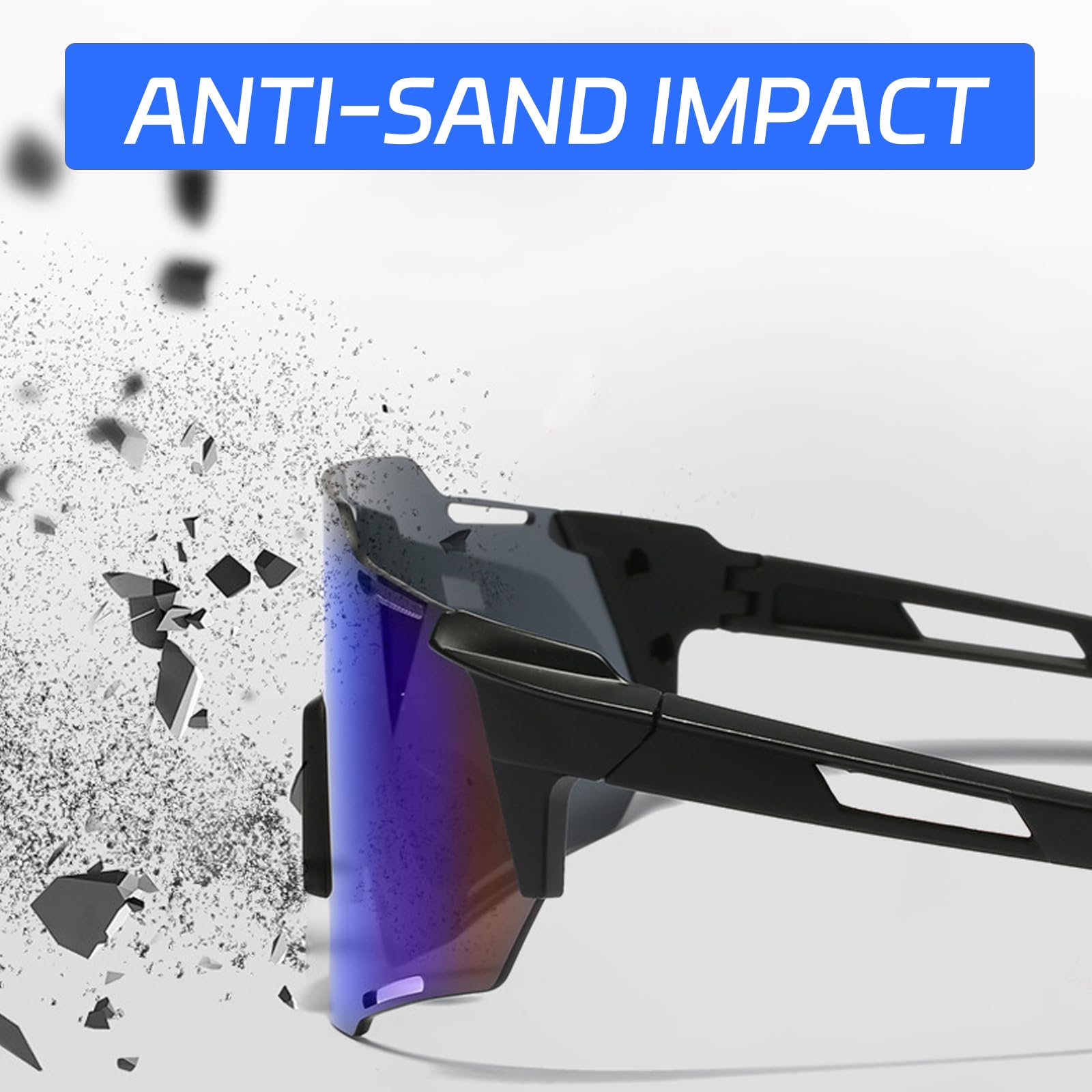 Lot de 2 Lunette de Soleil Sport Pour Homme et Femme, Lunettes de Vélo Polarisées, Protection UV400, pour Course à Pied Cyclisme Pêche Conduite Golf Ski