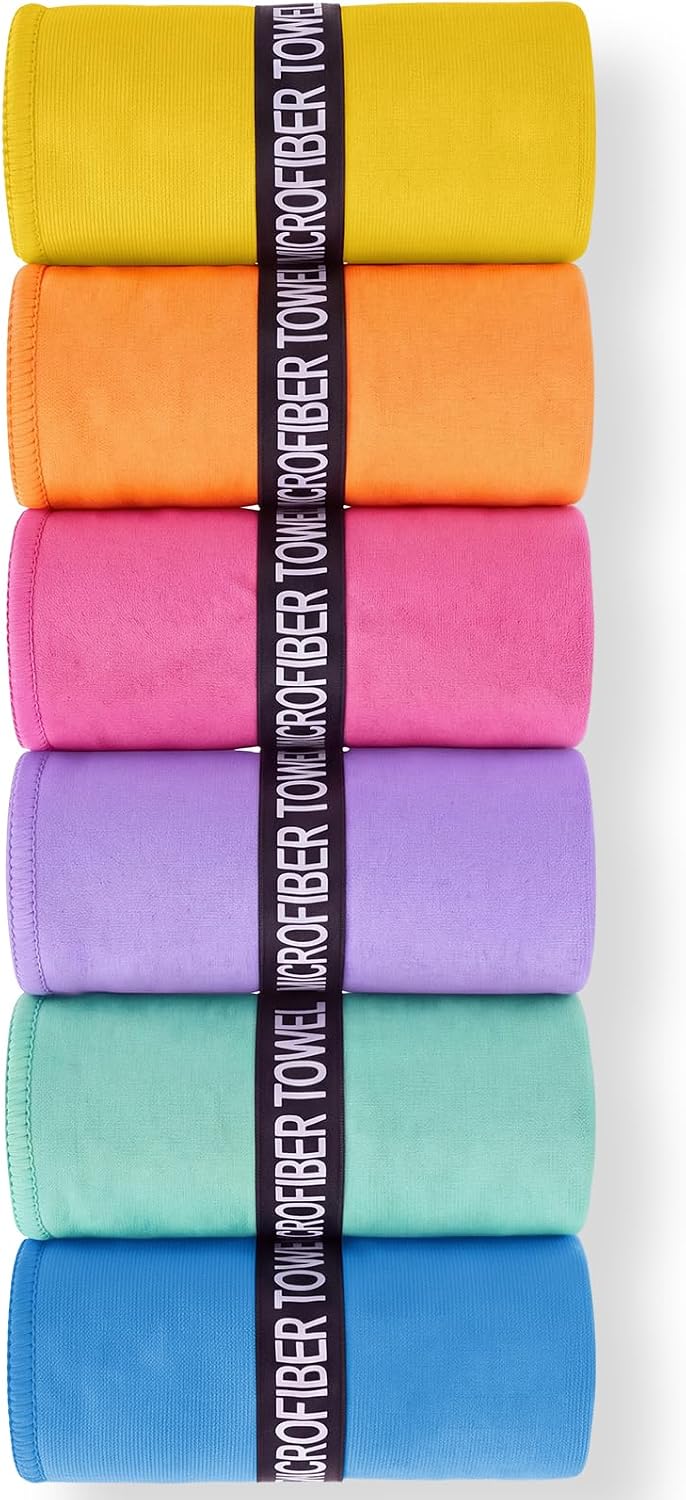 Colorful Microfiber Workout Towels, Quick Dry, Highly Absorbent, Odor Free for Women & Men, 31.5"x15.7" Gym Sweat Towels for Gym, Yoga, Running, Swimming