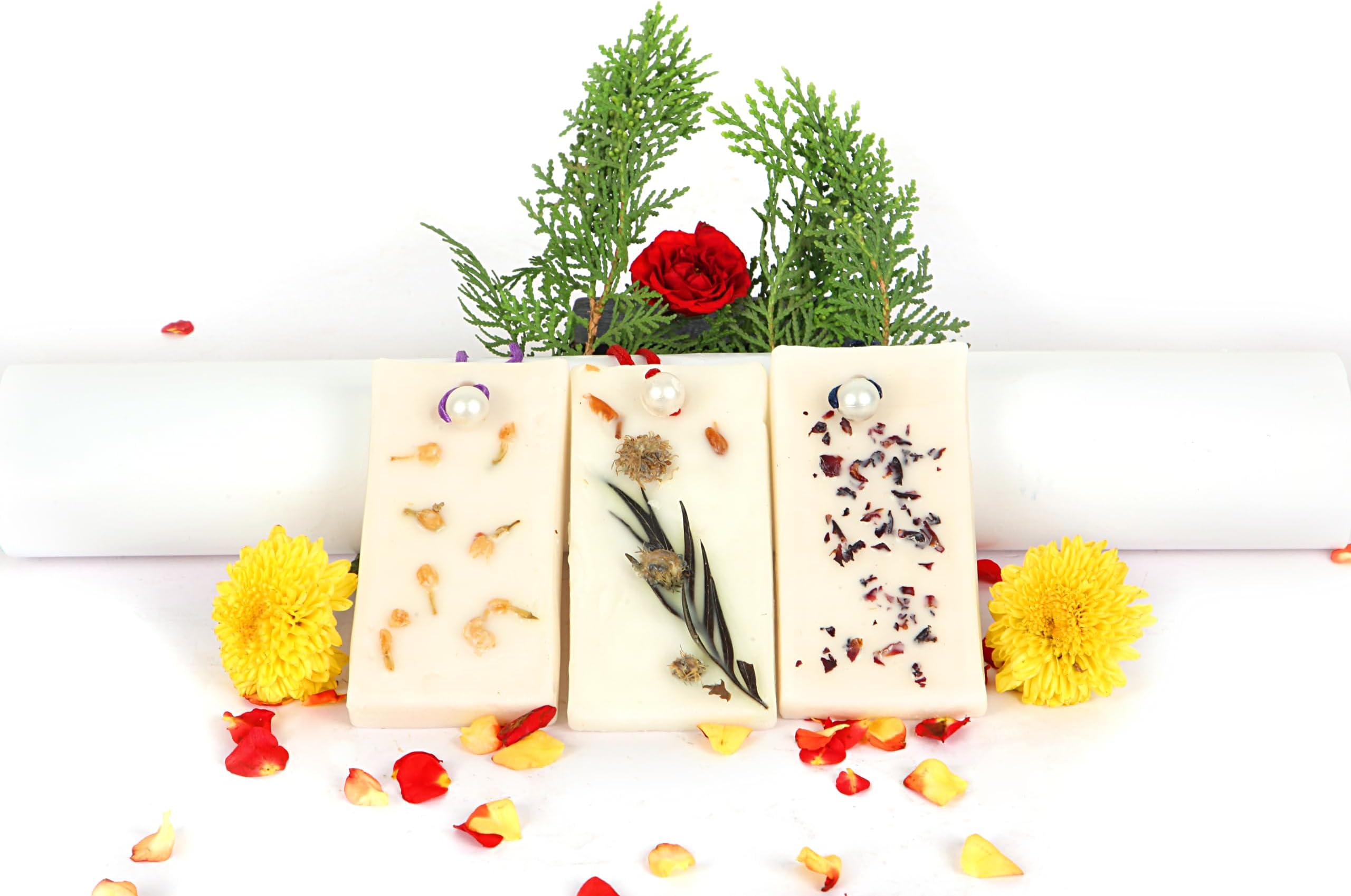 Eco-Living Soy wax scented air freshener tblet for Wardrobes,Amirah, Soy wax blended with natural essental oils,Non toxic and eco friendly(pack of 3) Rose,Jasmine,Lavender Sachets