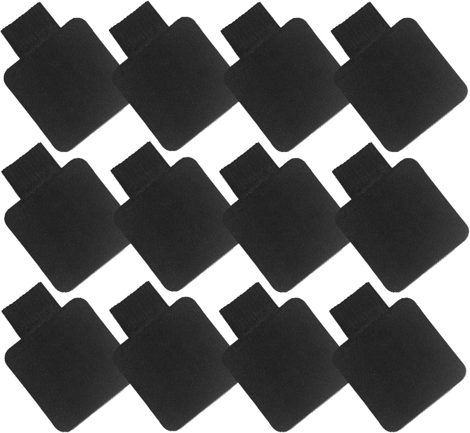 Self-Adhesive Pen Holder with Elastic Band Loop 12 Pcs Black Leather Pencil Stylus Loop Holder for Journals, Notebooks, Planner