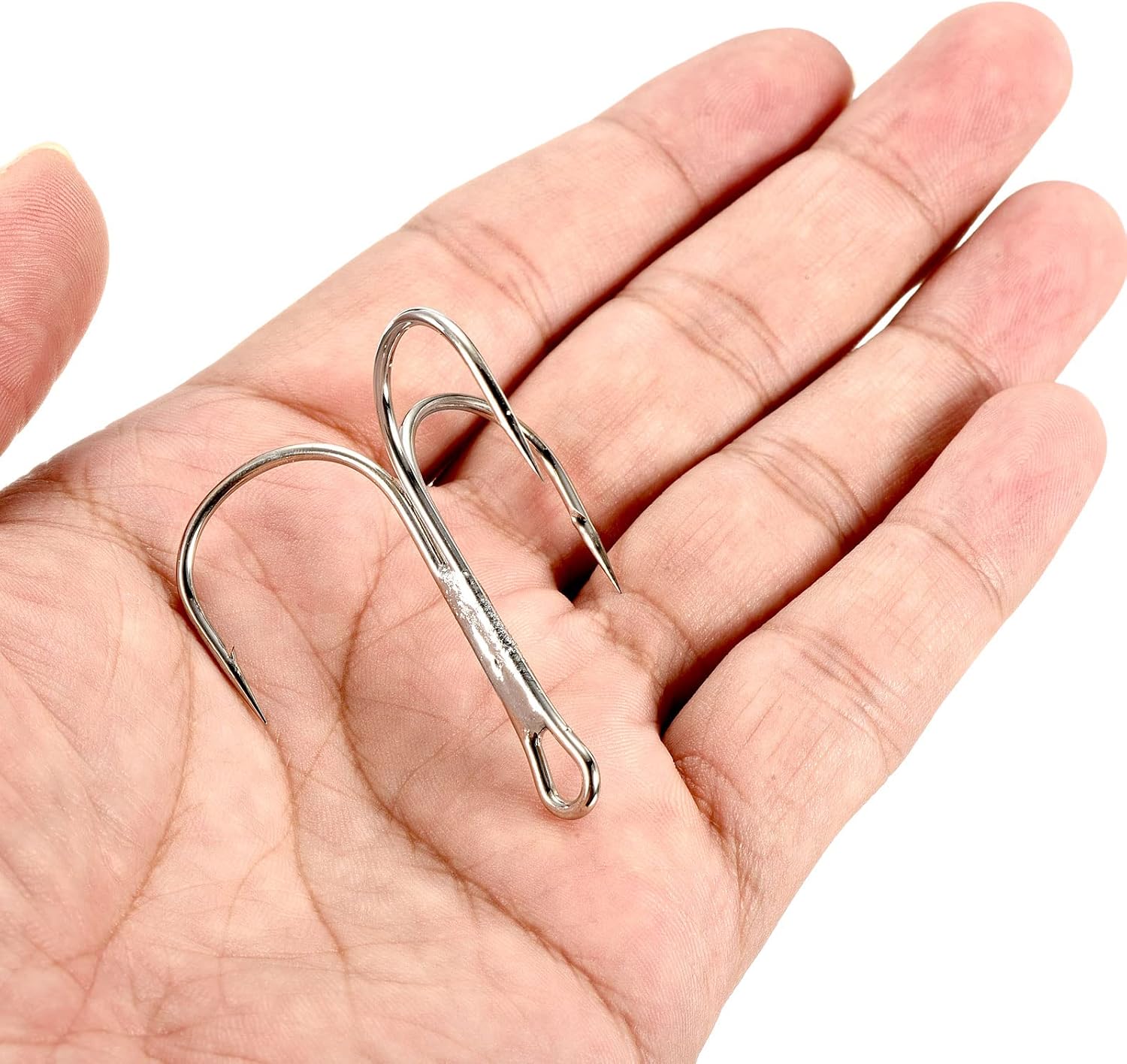 PATIKIL Treble Fish Hooks, Carbon Steel Sharp Round Bend Hook Triple Barbed Hook for Freshwater Saltwater