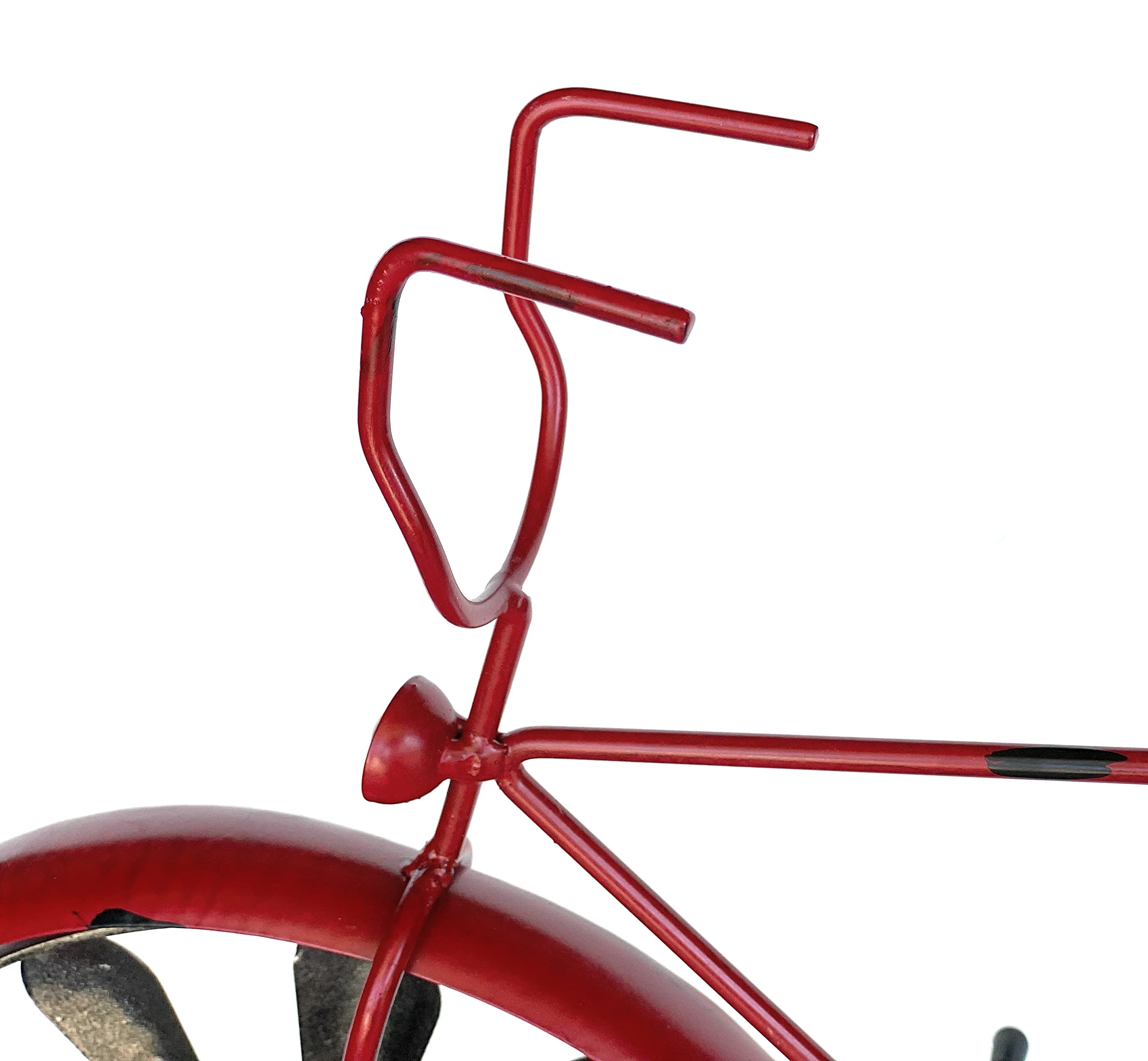 DanDiBo Paletto da giardino in metallo per bicicletta, XL, 160 cm, rosso, 96100, stile shabby, con girandola a vento, resistente alle intemperie, decorazione da giardino