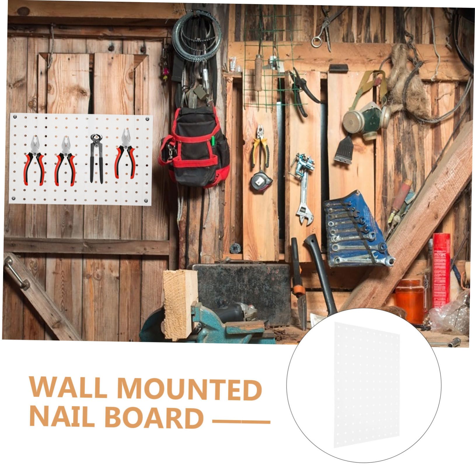 SHINEOFI Wandmontiertes Metall Pegboard Panel für Garagenwerkzeuge Vielseitiges Aufbewahrungssystem für Werkbänke und Werkstätten Effiziente Werkzeugorganisation Weißes Design