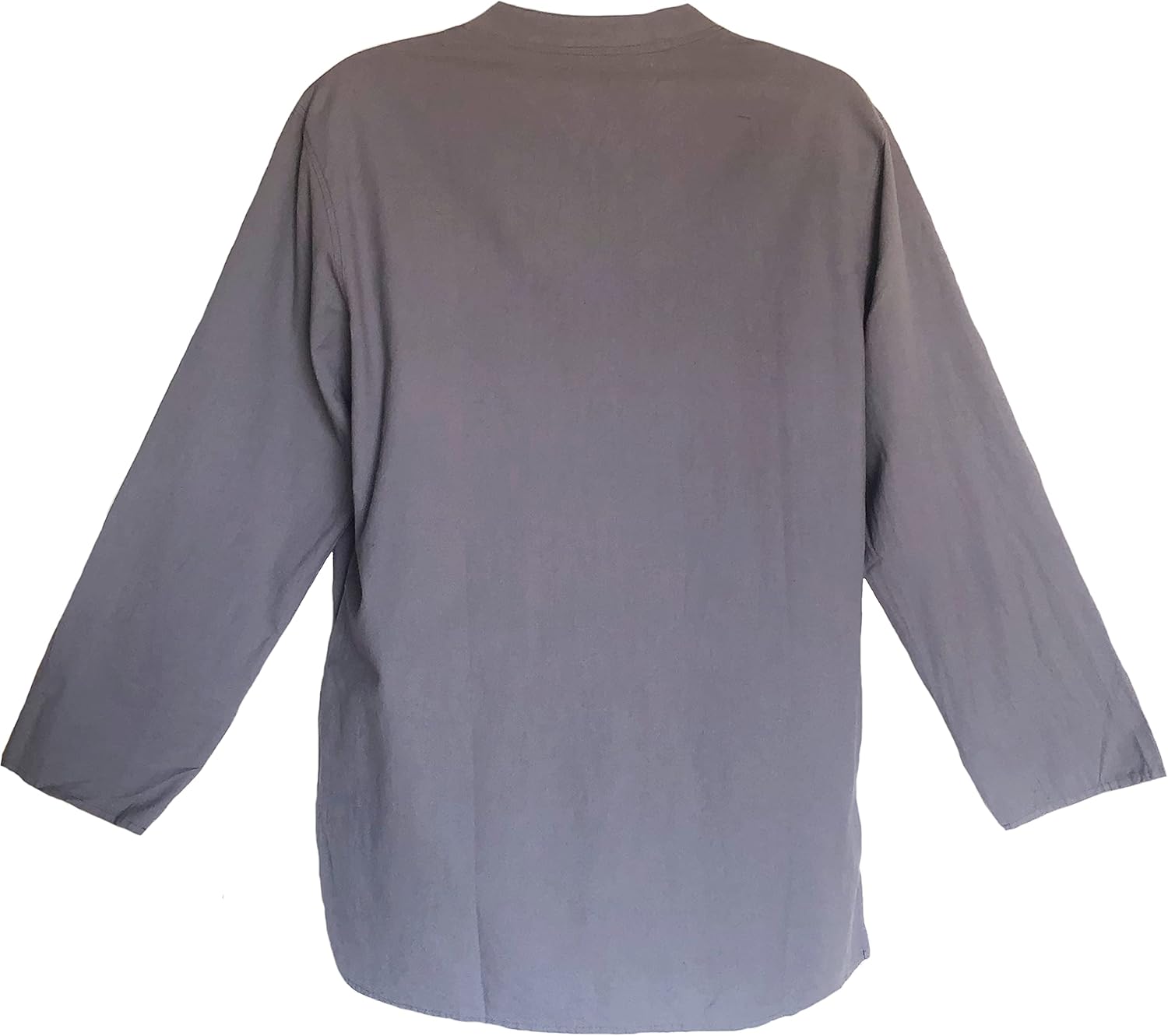 Yak & Yeti Men's Grey Cotton Tunic Shirt, Split Neck, 46 Inches, Alpha Size - Image 2