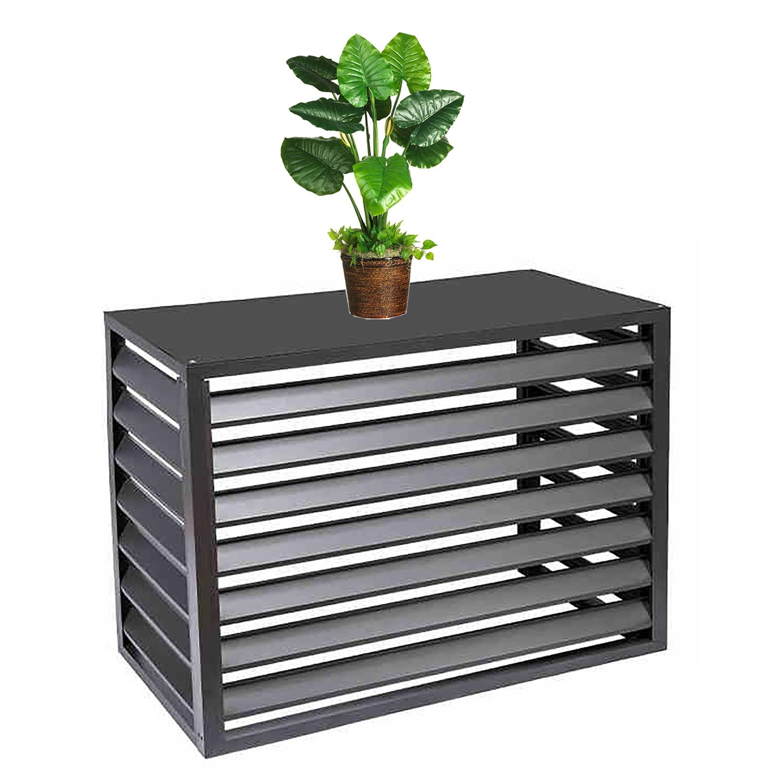 QYMYOZ Aluminum Air Conditioner Cover - Decorative & Radiator Fence, Outdoor Storage Shelf & Plant Display Rack, Protect & Conceal Your AC Unit