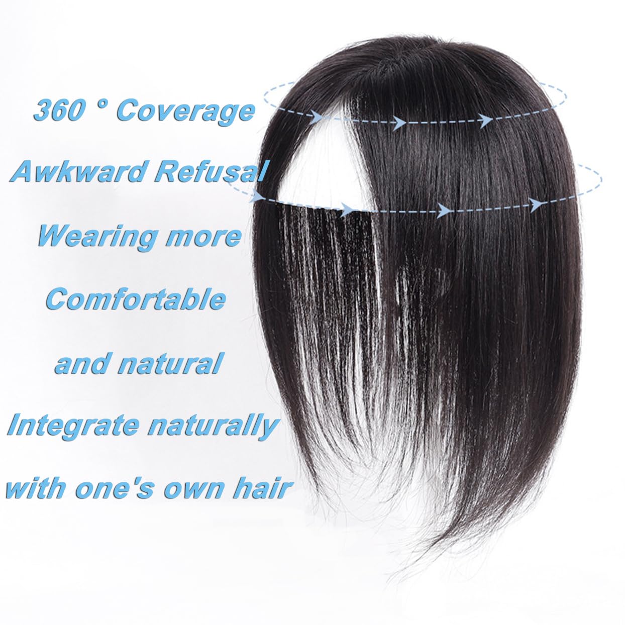 Hair Toppers for Women Real Human Hair No Bangs Topper Hair Pieces,Hand Woven 9x14cm Invisible Swiss Lace Base Middle Part Clip in Human Hair Pieces for Women with Thinning Hair/Hair Loss 10" Black