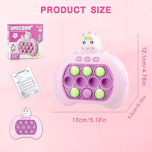 Miniatura 7 de Juego Pop Fidget para niños y adultos, controlador de juegos de mano de empuje rápido con burbuja iluminada, máquina de juego de rompecabezas