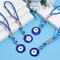Vista 6 de WEBEEDY 4 piezas de adornos colgantes de mal de ojo para el mal de ojo azul para espejo retrovisor, dije de ojo turco para marco de puerta