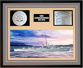 Navy Emporium USS Abercrombie DE 343 Framed Navy Ship Display Grey