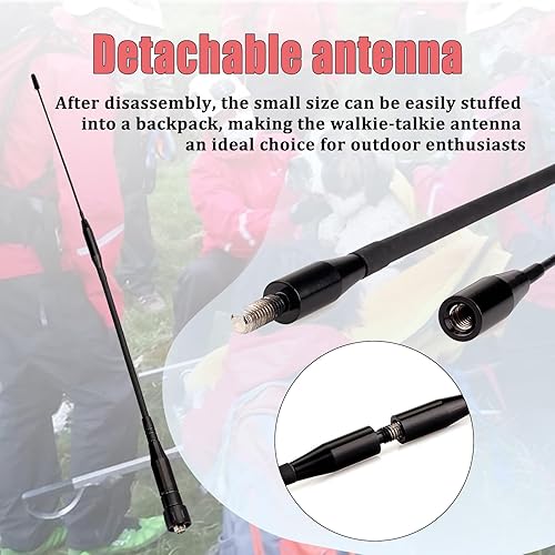 Miniatura 4 de Retevis Antena de látigo de doble banda, antena desmontable SMA hembra de 14.2 pulgadas, para Retevis RT29 RT86 HD1 HD2, compatible con Baofeng