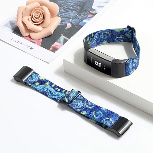 Miniatura 43 de YONWORTH - Banda elástica ajustable para reloj compatible con Fitbit Charge 2. Correa de nailon elástica, suave para muñecas. Pulsera deportiva