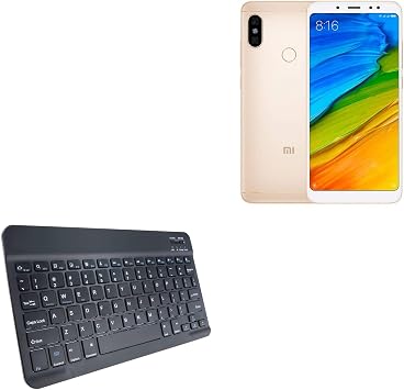 BoxWave Keyboard Compatible with Xiaomi Redmi 5 Plus - SlimKeys Bluetooth Keyboard, Portable Thin with Chiclet-Style Keys - Jet Black