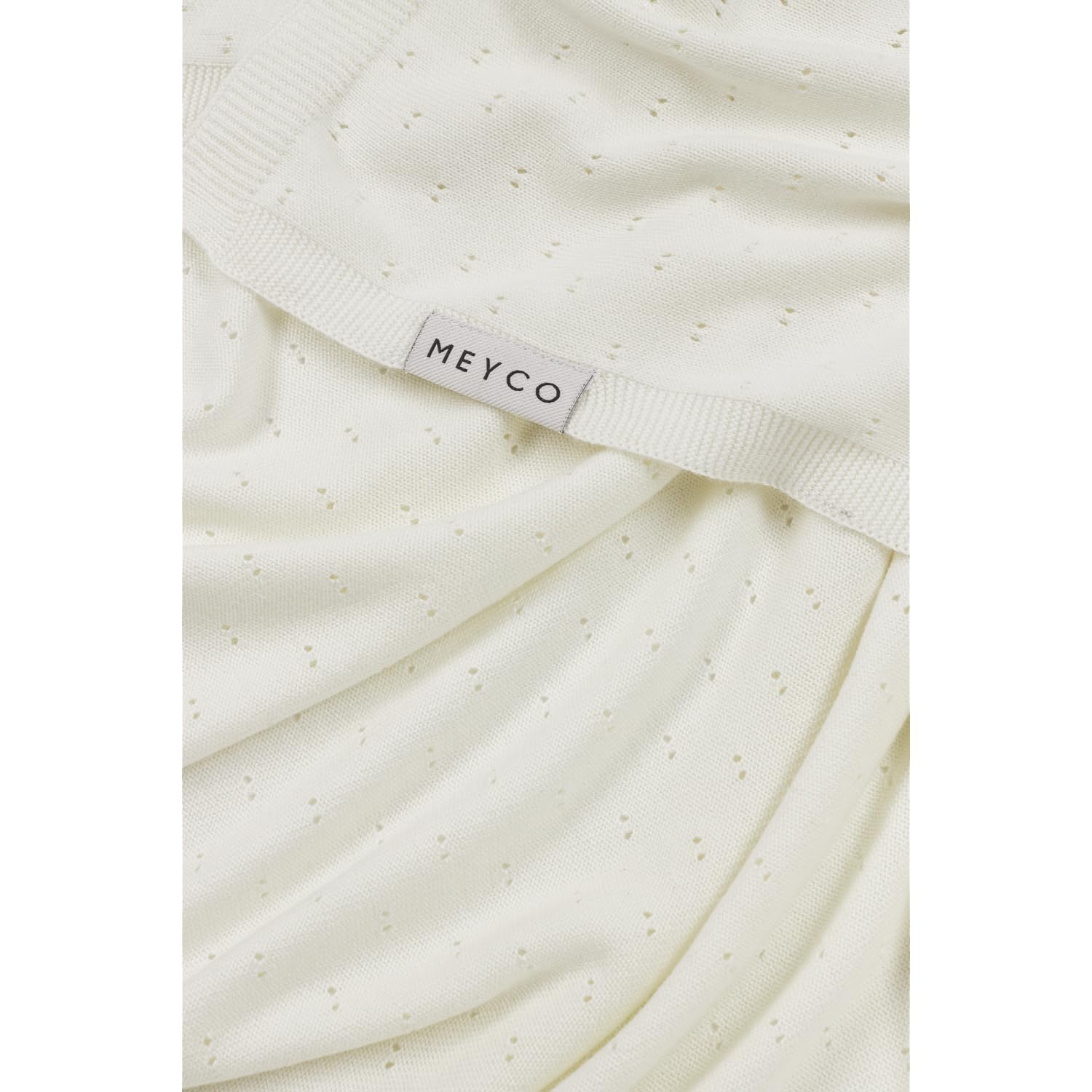 Meyco Manta para bebé grande Ajour Offwhite – 100 x 150 cm – paquete individual