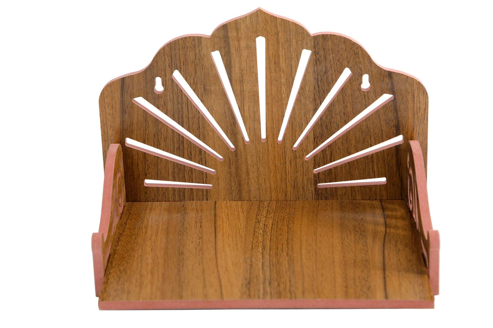 AERINA ACRYLIC WORLD Wooden Wall Mount Temple for Home Shop Office| Puja Mandir |Wall Hanging and Table Top Home Mandir Temple || ( 13.75 * 10 * 10.75 - White ) (RED A)
