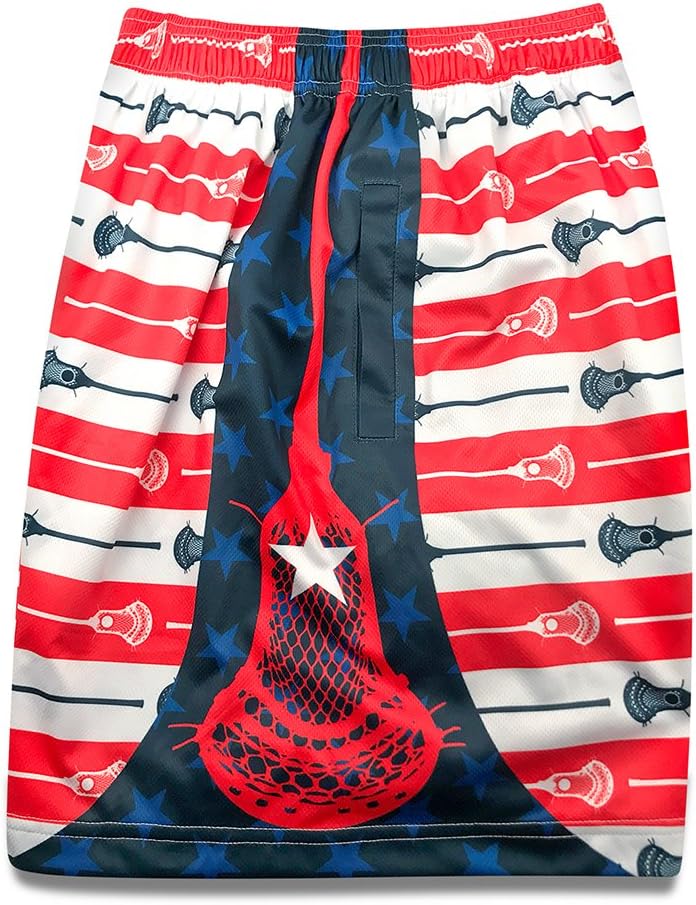 ChalkTalkSPORTS Lacrosse Performance Shorts - Patriotic - Lacrosse Athletic Shorts - Adult Small - Image 5