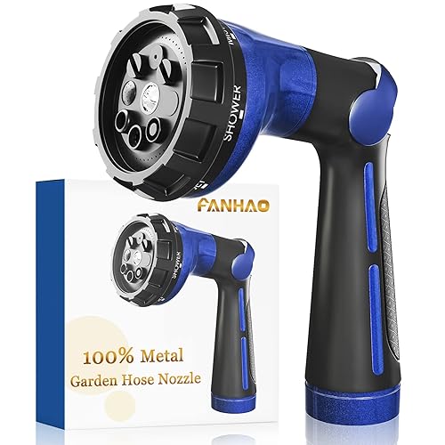 FANHAO Garden Hose Nozzle 100% Heavy Duty Metal Water Hose