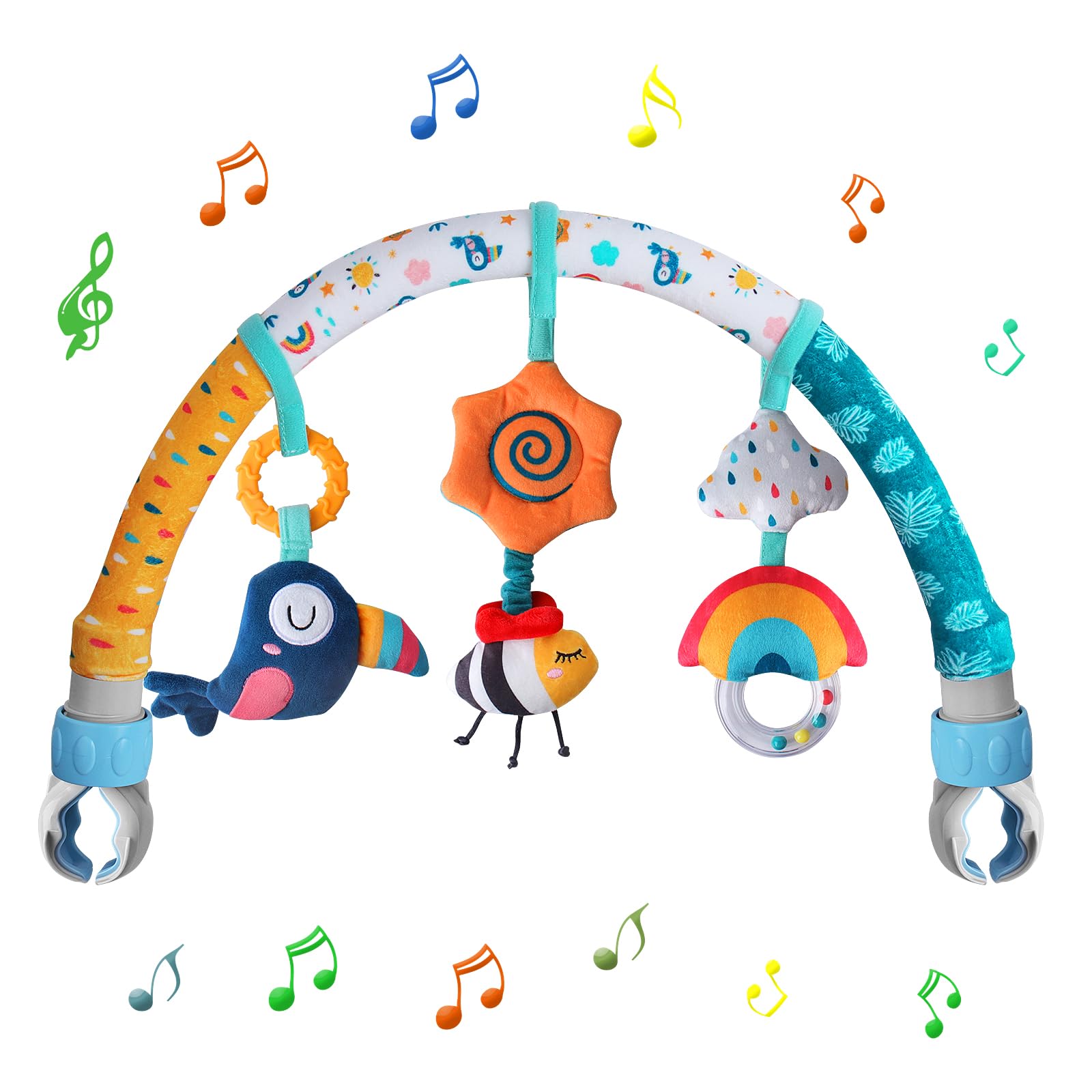 Music Mobile Baby Arch Pram Toys Clip on Cot Activity Bar for Babies — image 1