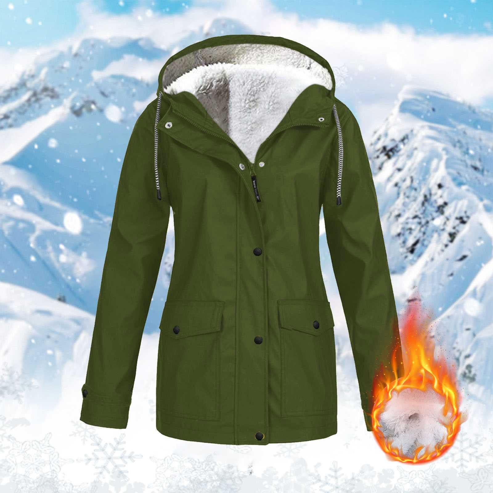 Felpa Con Cappuccio In Pile Da Donna Parka Giacche A Calde Invernali Cappotti Sci Capispalla Trench Imbottito Impermeabile Giacca Vento Trekking Transparent Raincoat Pioggia Estiva