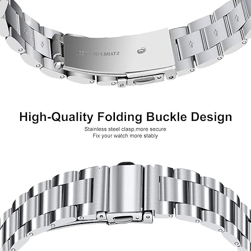 Miniatura 4 de HAYONLIY Bandas de metal compatibles con Fitbit Inspire 3, correa de repuesto de acero inoxidable sólido para mujeres y hombres