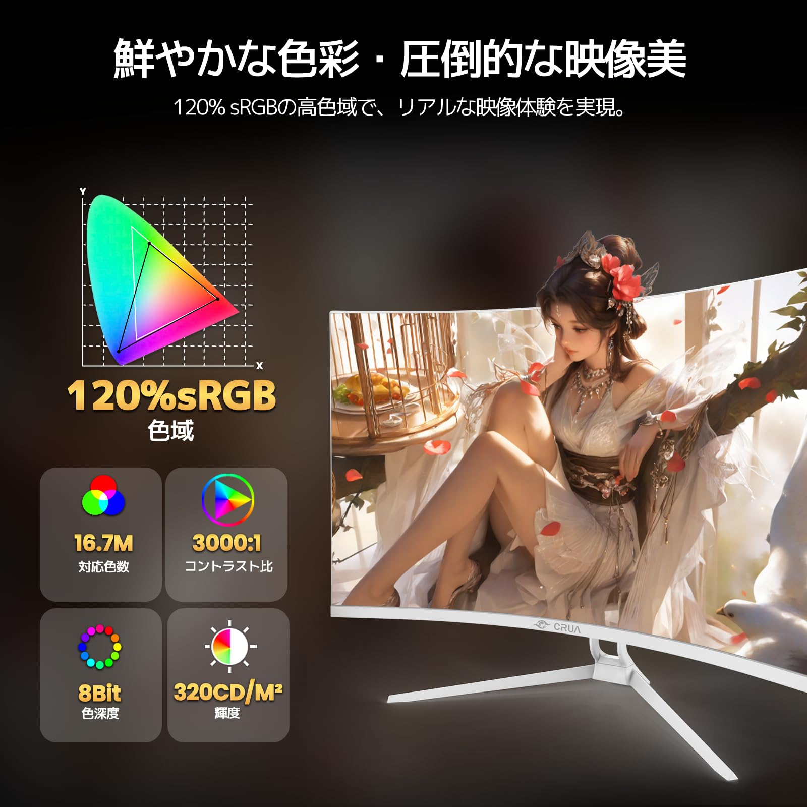 Amazon.co.jp: CRUA ゲーミングモニター 32インチ 4K UHD 3840x2160