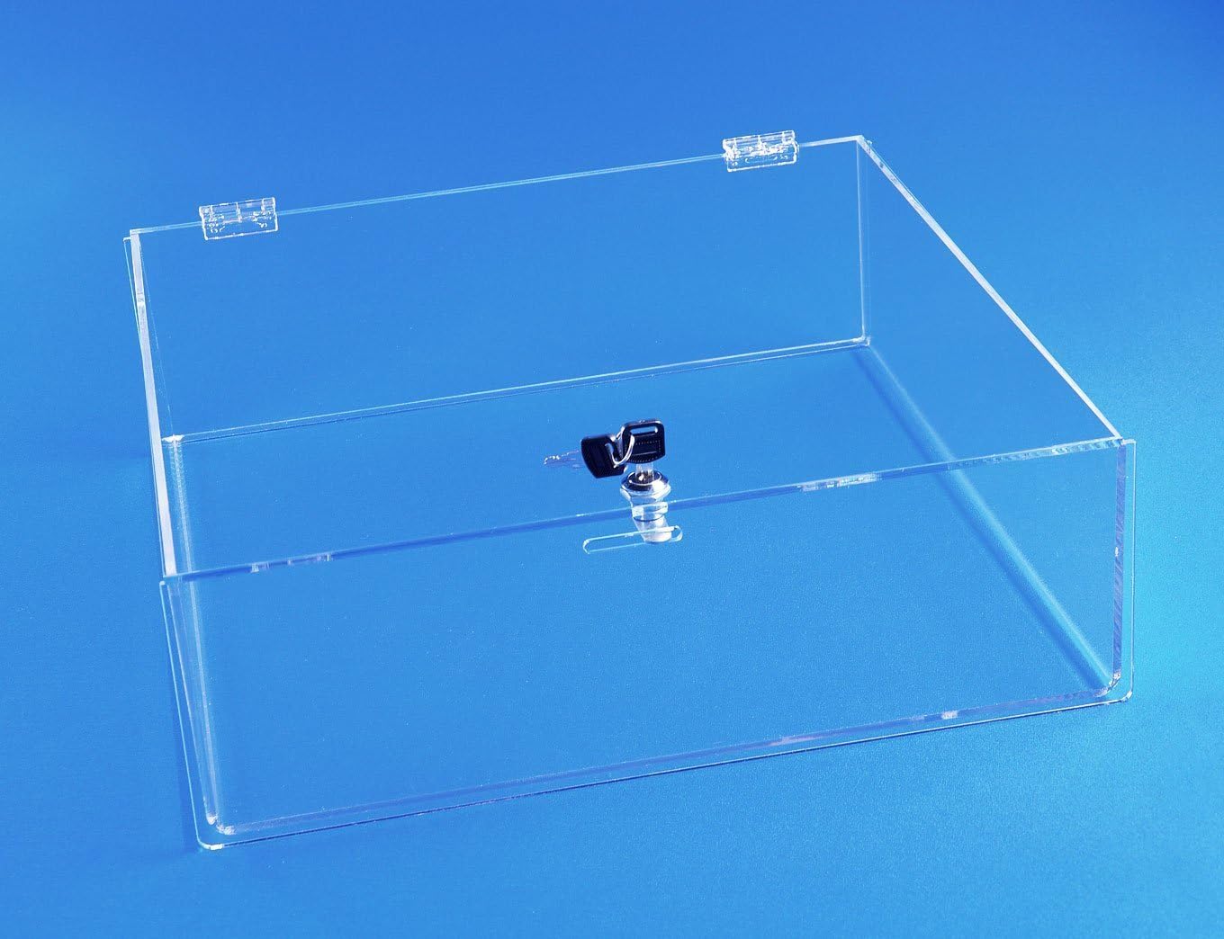 Square Locking Countertop Tray is 4" H x 14" W x 14" D | Jewelry Display Case | Swap Meet Tabletop Display | Display Case
