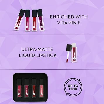 SUGAR Cosmetics Smudge Me Not Liquid Mini Lipstick Gift Set (Nude)