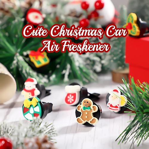 Miniatura 7 de 8 clips de ventilación de Navidad para automóvil, decoraciones de Navidad, ambientador de aire acondicionado, clip de salida de aire acondicionado,