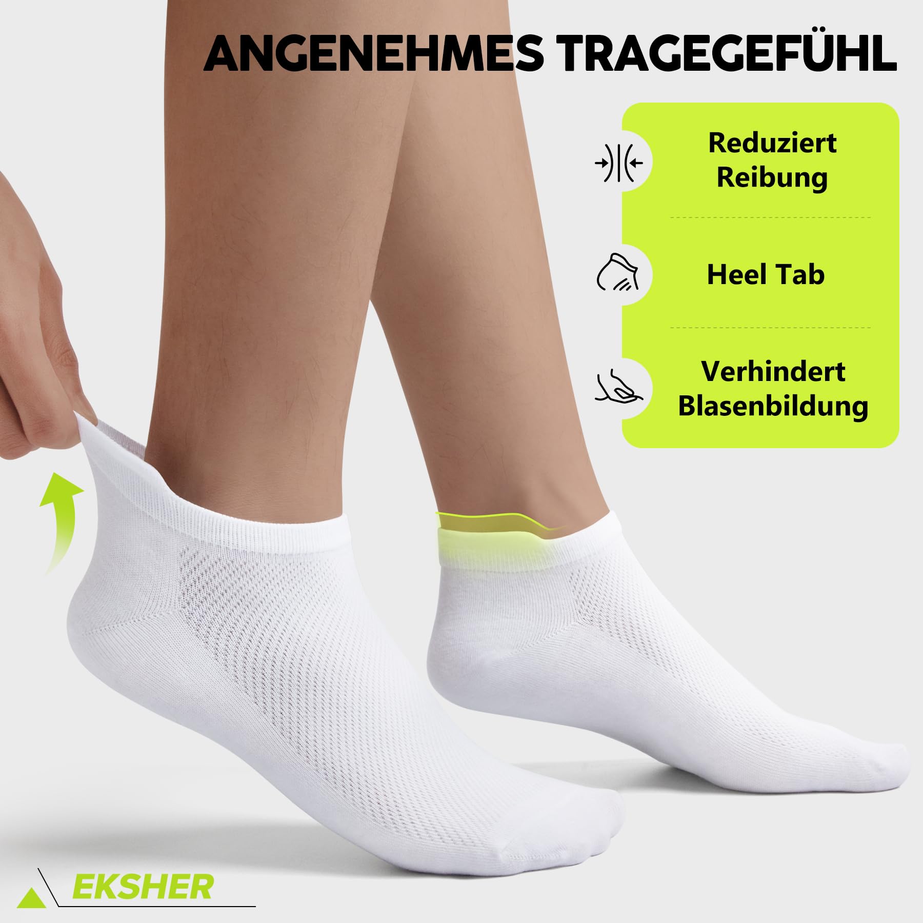 10 Paires Chaussette Basses Homme Femme, Coton Courtes Chaussettes de Sport, Respirant Anti Transpiration Antiderapante Socquettes Running Unisexe