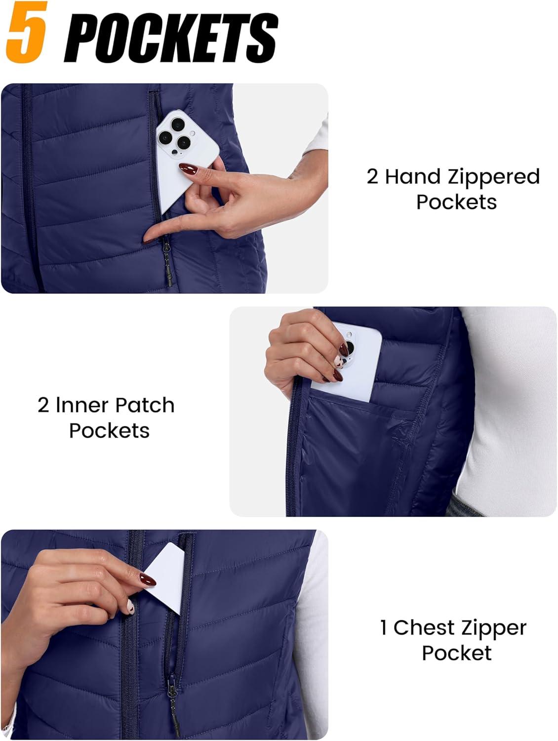 Little Donkey Andy Women's Lightweight Packable Puffer Vest Outerwear Warm Sleeveless Winter Jacket for Golf Hiking - Image 4