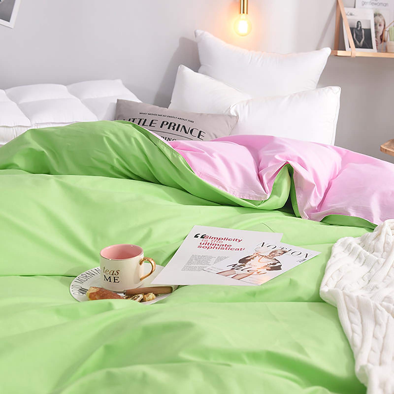 Copripiumino In Cotone 100% Reversibile - Morbido E Traspirante, Marrone 155x205 Cm - Foto 9