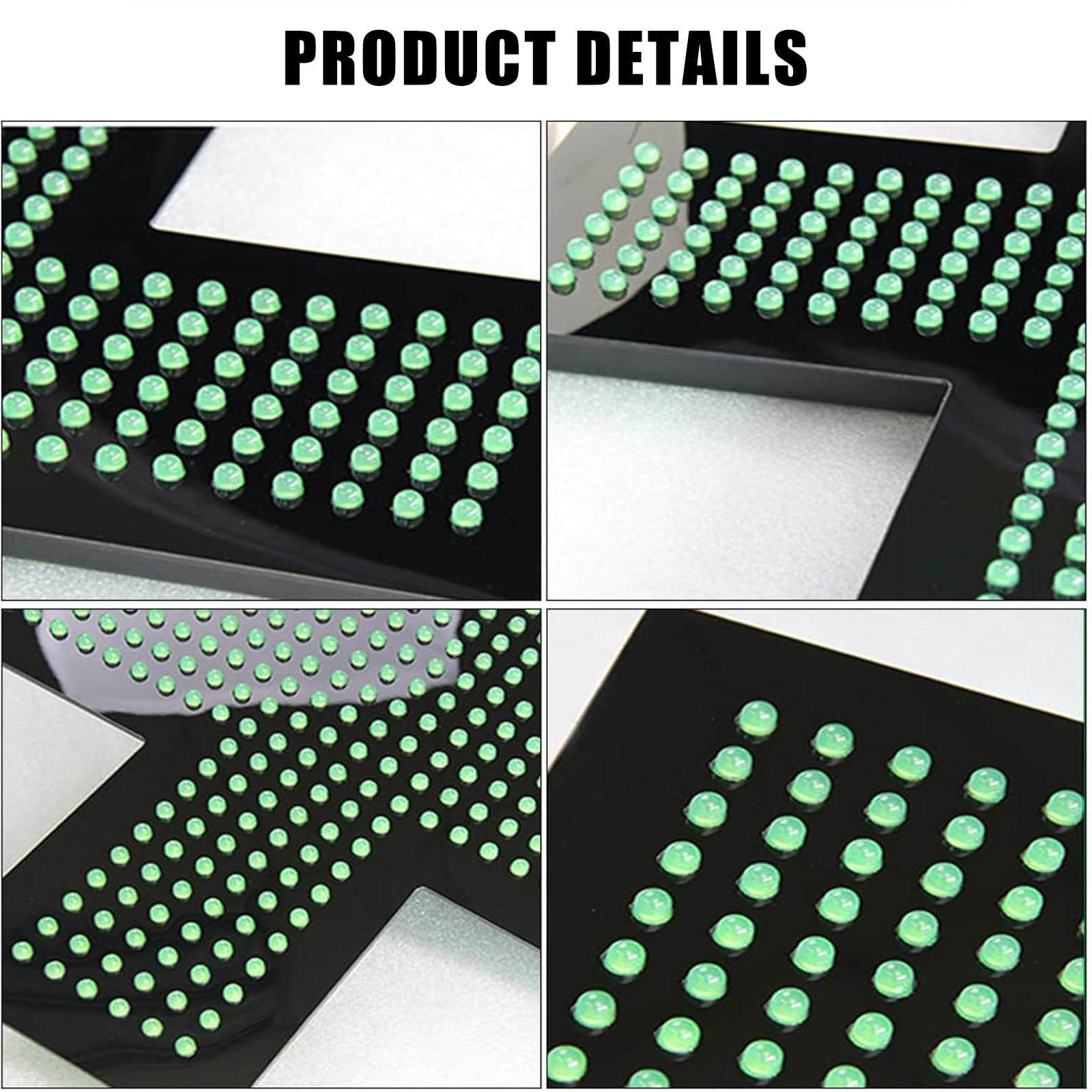 Insegna Croce Per Farmacia Con Catena Metallica Sospesa, Insegna Medica A Led, 3 Modalità Lampeggianti, Risparmio Energetico, Per Clinica, Farmacia, Arredamento Ospedali,Green-48 * 48cm
