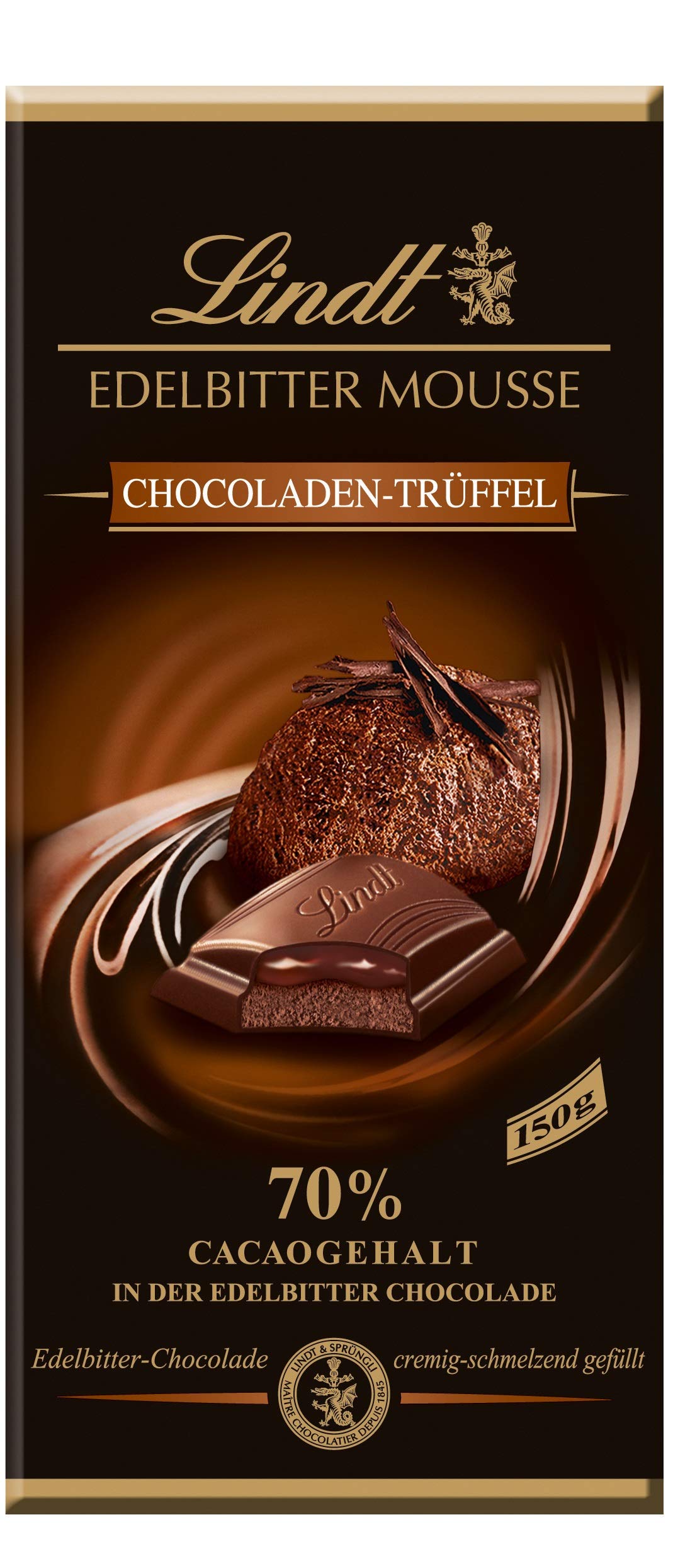 Lindt Edelbitter Mousse Chocoladen-Trüffel Tafel, 70% Cacaogehalt in der Chocolade, 13er Pack (13 x 150 g)