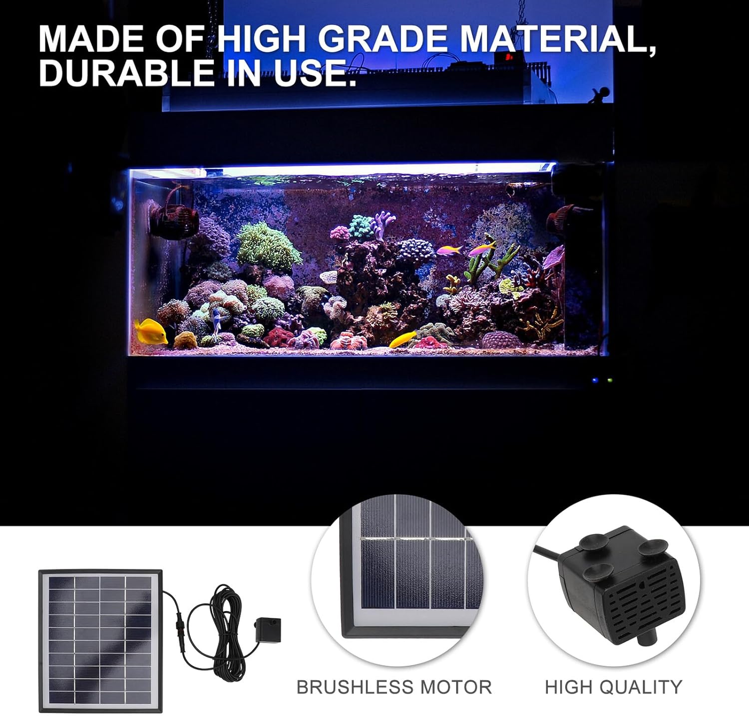 Mikikit 12v 5w Solar Fountain Pump Floating Garden Water Pump for Bird Bath Outdoor Water Feature Black 500l/h Submersible Solar Powered