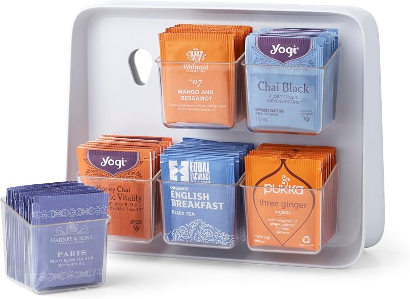 TeaStand 120 Tea Bag Organizer, Cabinet to Counter Tea Bag Caddy