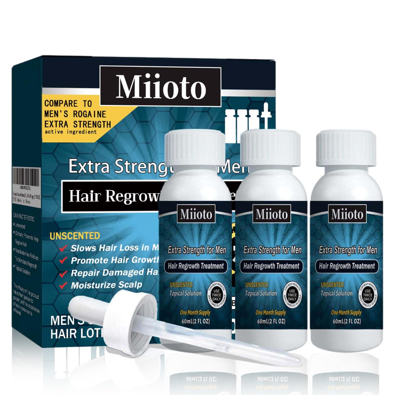 Miioto Anticaida Cabello Hombre, Serum Crecimiento Cabello, Crecimiento Cabello Mujer y Hombre, Serum Anticaida Pelo, Crece Pelo Rapido Previene la Caída del Cabello e Hidrata el Cuero Cabelludo,180ml