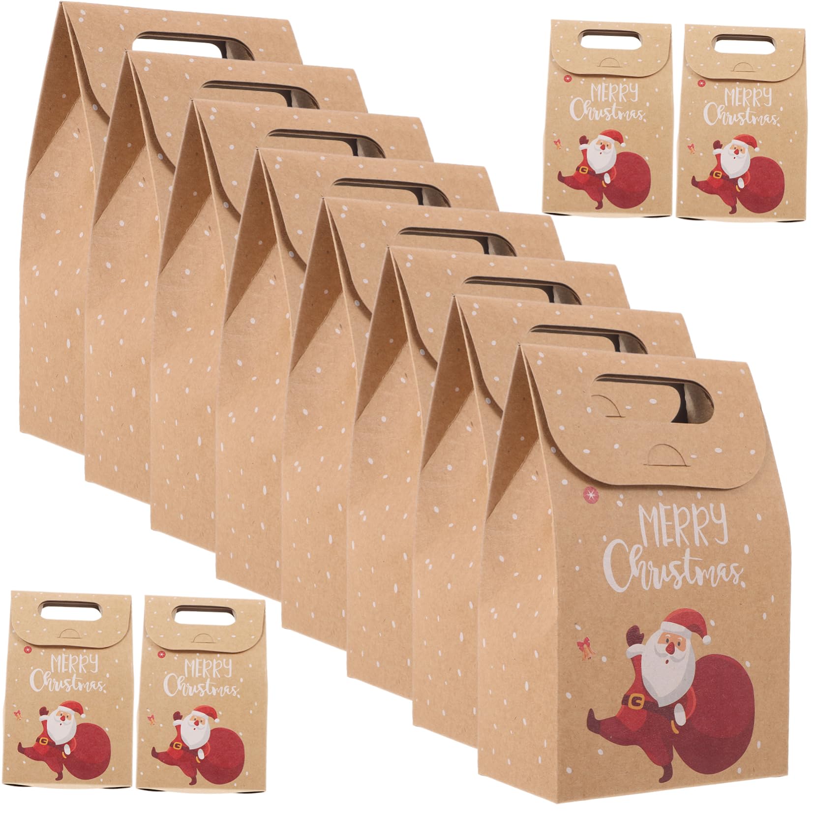 FRCOLOR 2 Juegos Bolsa De Papel Kraft Navideña Bolsa De Papel De Vacaciones Bolsas De Dulces De Navidad Tapas Christmas Bag Bolsas Kraft Bolsas De Almacenamiento De Navidad Uds * 2