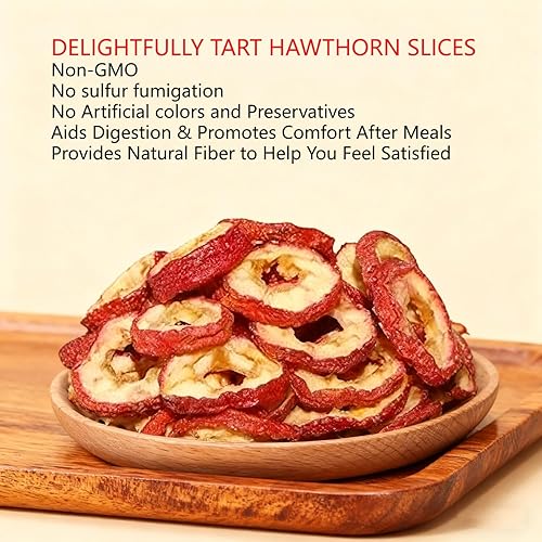 Miniatura 8 de DABC OAK LAND Hawthorn Slices Hollow Circle Seedless, 100% naturales secadas al sol Hawthorn Fruit Hawthorn Berries para té, té de hierbas naturales