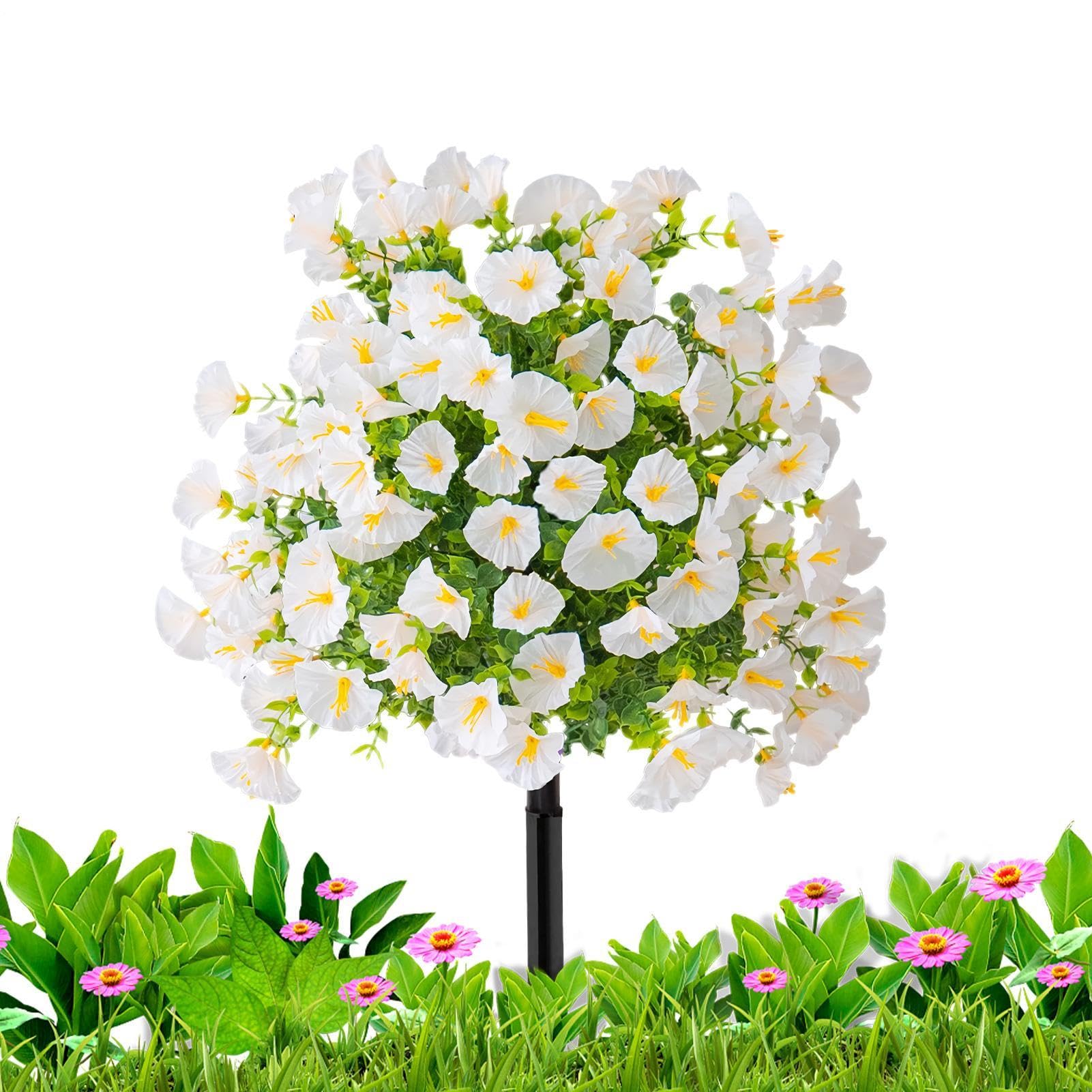Flores artificiales con estaca de tierra y planta resistente a los rayos UV para jardines