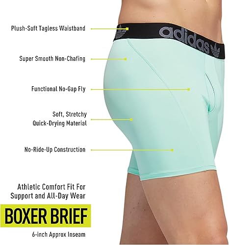 Miniatura 2 de adidas Originals Calzoncillos tipo bóxer atléticos de ajuste cómodo para hombre (paquete de 2)
