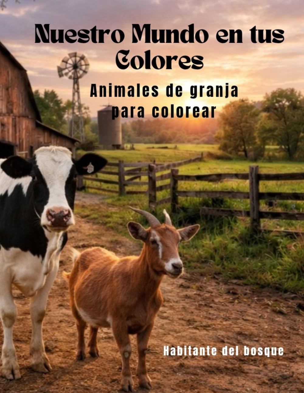 Animales de granja para colorear (Nuestro mundo en tus colores)