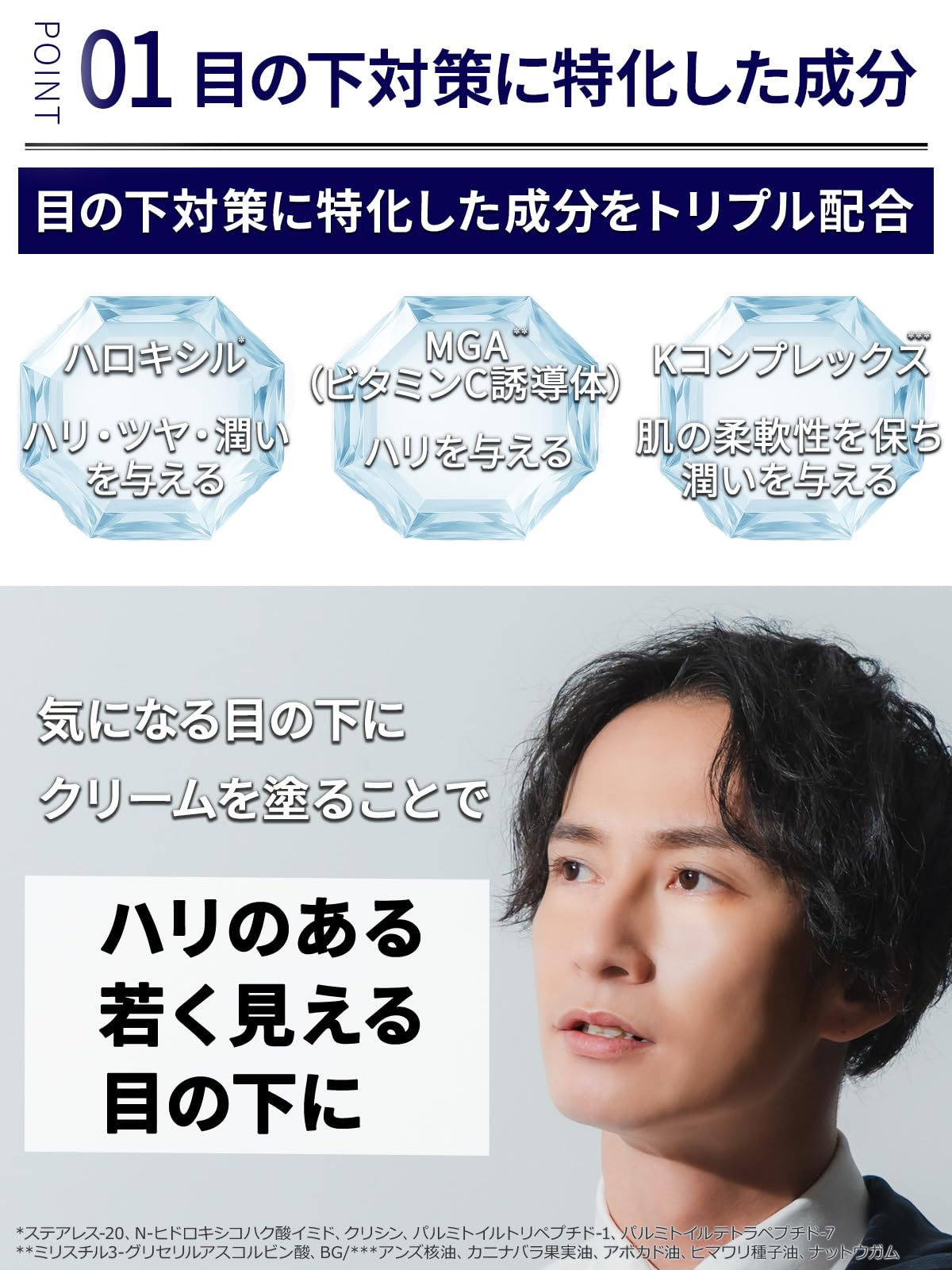 Amazon.co.jp: アイクリーム 目の下 目元 クマ メンズ 10g 【60回分