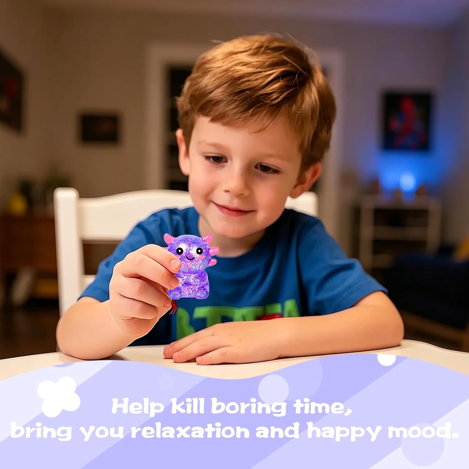 Sitting Axolotl squishys Toy, Stretchy Slow Rise Sensory squishys Toy