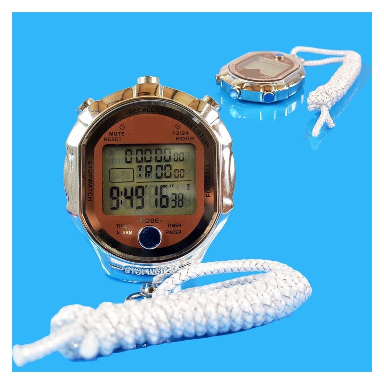 Chronomètre De Sport Numérique, Minuterie 1/1000 Secondes, Chronographe, Compteur D'entraînement LCD, Chronomètre De Sport Portable avec Bracelet