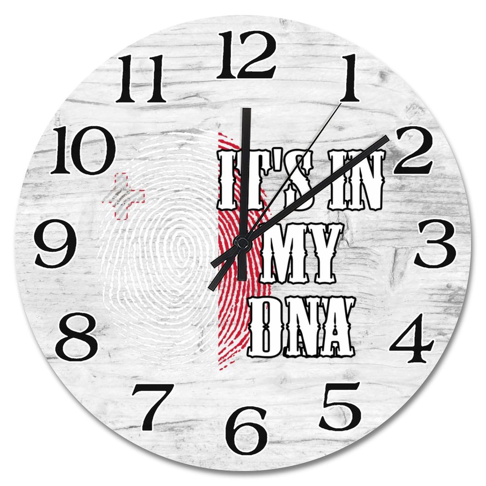Horloge drapeau de Malte de qualité supérieure pour décoration murale élégante