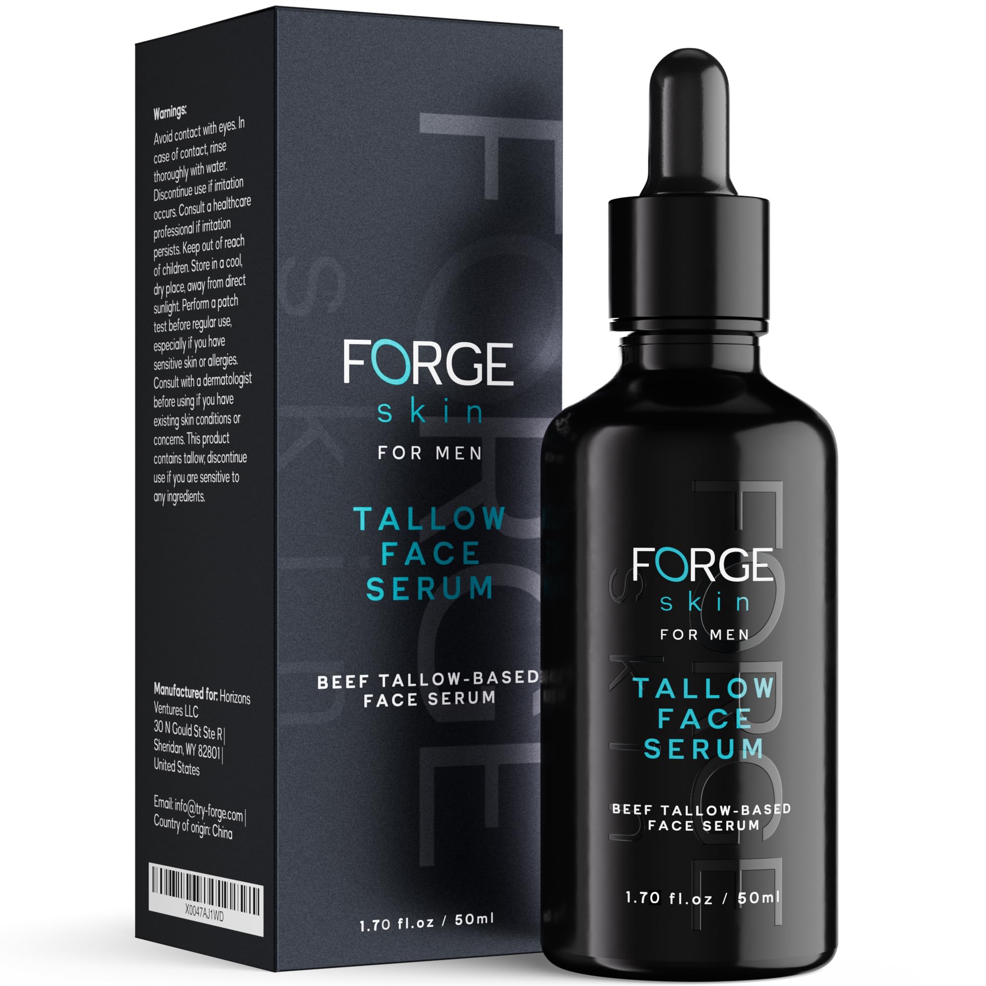 Forge Skin Men's Anti-Wrinkle Night Serum - 50ML with Natural and essential ingredients, Beef Tallow, Vitamin C - Anti-Aging, Deep Hydration, Collagen Boost, Fine Line Reduction - All Types