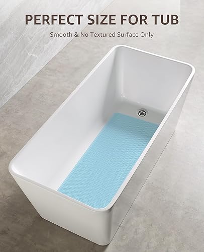 Miniatura 5 de Bligli Tapete antideslizante para bañera, extra largo de 17 x 36 pulgadas, con ventosas fuertes, tapete de goma suave para baño, duradero y lavable