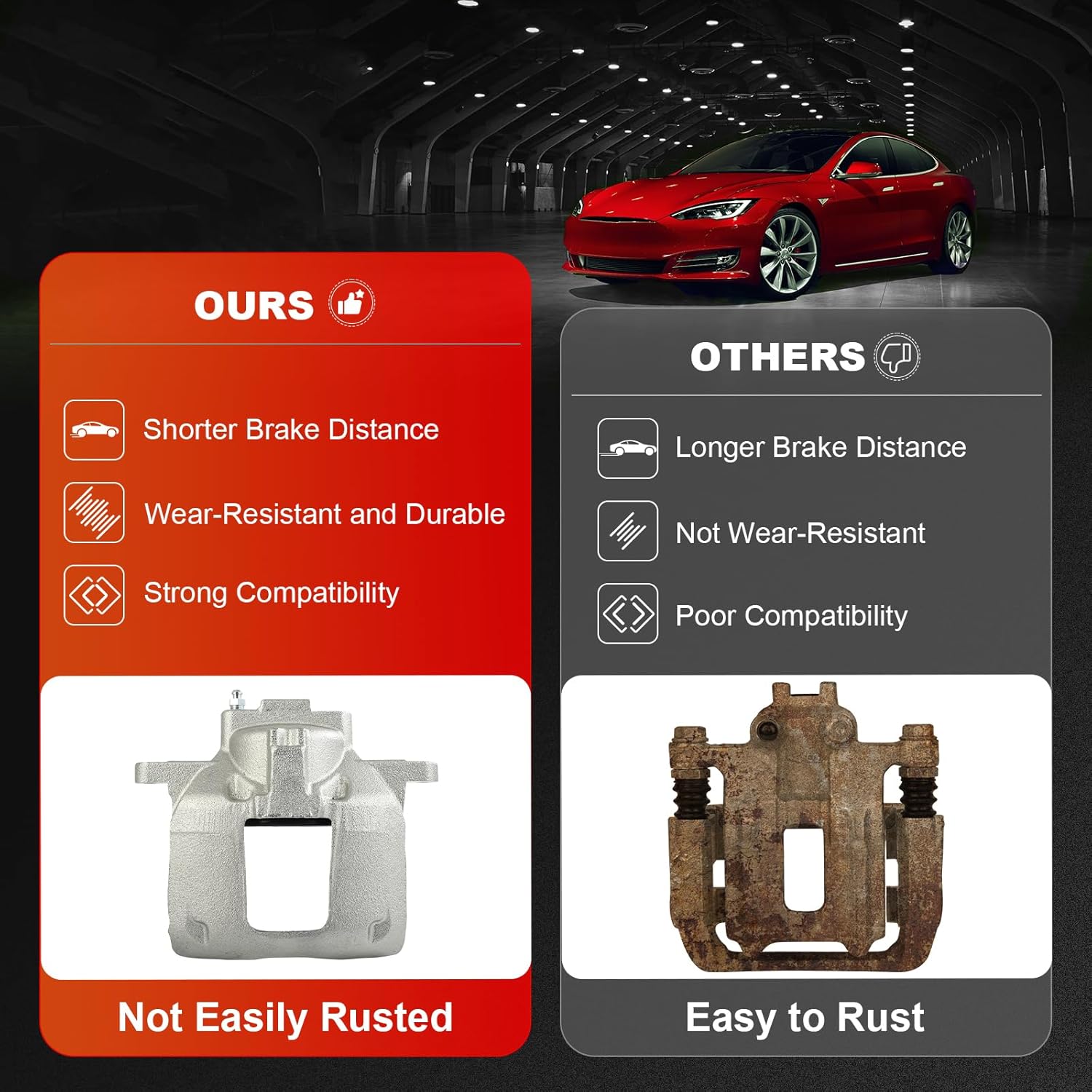 cciyu Front Left & Right Brake Calipers Assembly 18-5484 18-5485 For Chrysler 2013-2016,For Dodge 2011 2013-2016,For Jeep 2013-2018,For Ram 2013-2015,For Volkswagen 2013-2014