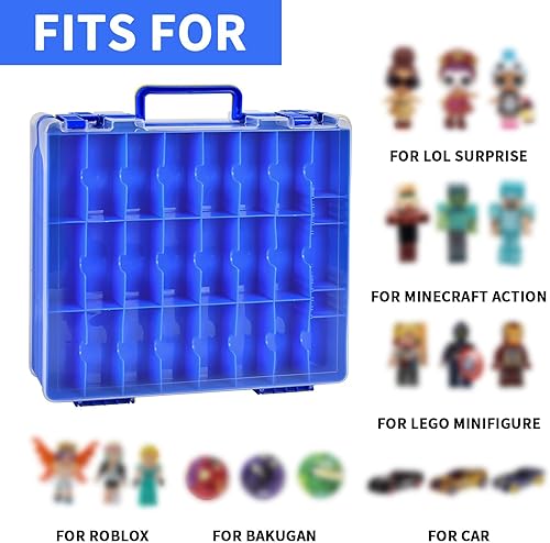 Miniatura 2 de Estuche organizador de almacenamiento de autos de juguete compatible con Hot Wheelspara autos Matchbox. Soporte de contenedor de transporte para