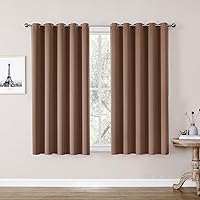 Vista 190 de ChrisDowa - Cortinas blackout con ojales para habitación y sala, juego de 2 paneles de cortinas con aislamiento térmico, gris oscuro, 42 x 63