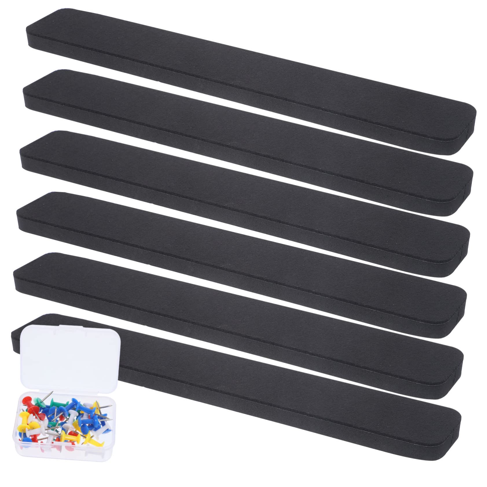 SHOWERORO 1set Self-Adhesive Bulletin Board Strips Felt Memo Display with Push for Home Office and Classroom Use